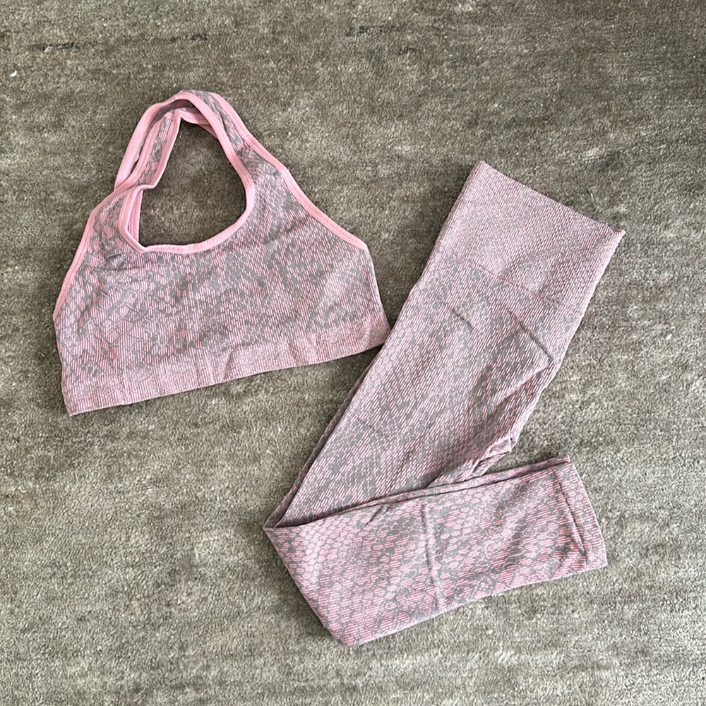 TLA by Morgan Stewart Snakeskin Print Workout Set - Size XS/S